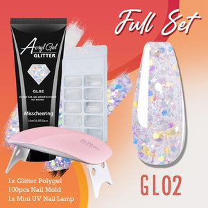 Glitter PolyGel Nail Extension Kit Set