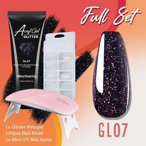 Glitter PolyGel Nail Extension Kit Set