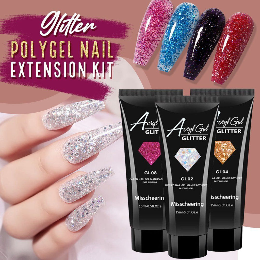 Glitter PolyGel Nail Extension Kit Set