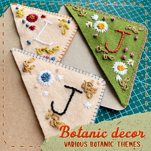 Hand Embroidered Alphabet Corner Bookmark