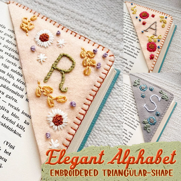 Hand Embroidered Alphabet Corner Bookmark