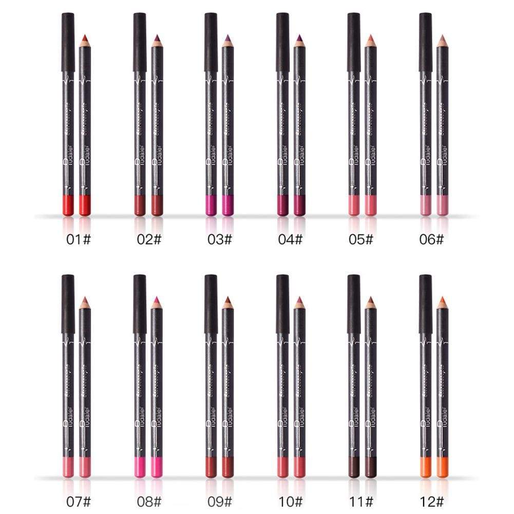 12 Colors Lip Liner Pencil Waterproof Non-Marking