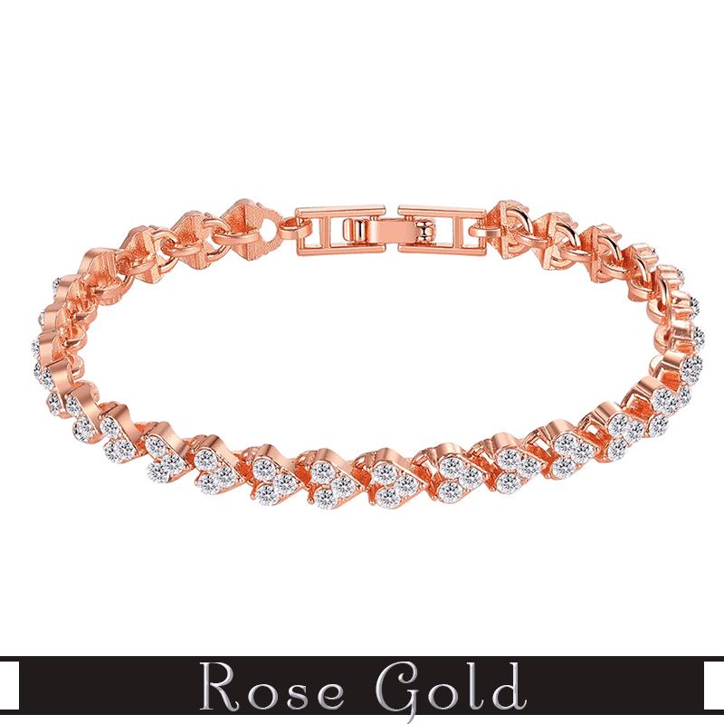 14K Gold Heart Diamond Bracelets